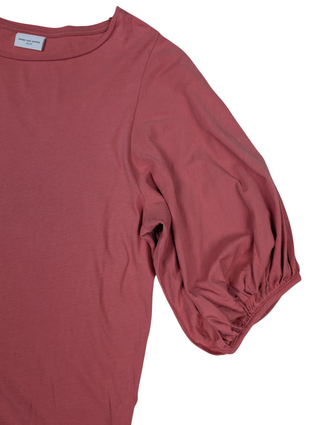 Pink Tee With Puffed Sleeves