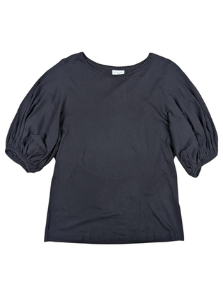 Black Tee With Puffed Sleeves