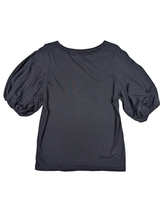 Black Tee With Puffed Sleeves