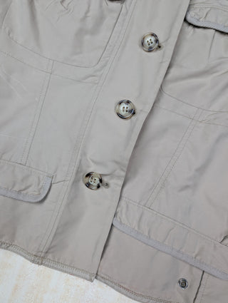 Beige Prada Sport Nylon 4-BUTTON Short Jacket