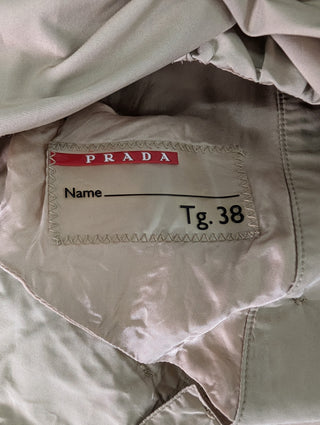 Beige Prada Sport Nylon 4-BUTTON Short Jacket