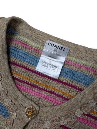 Multi Color Cropped Knit Cardigan