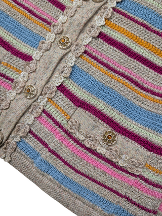 Multi Color Cropped Knit Cardigan
