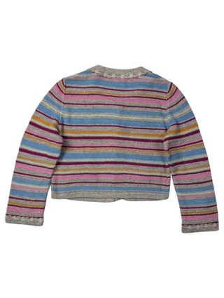 Multi Color Cropped Knit Cardigan