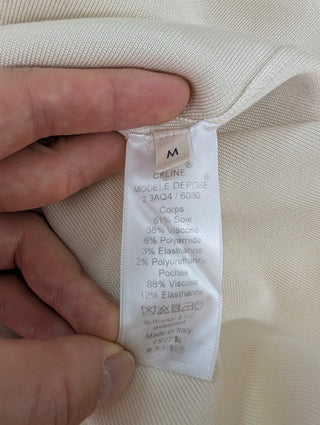 Beige Silk Top With Patch Pocket