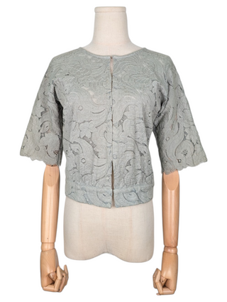 Green Floral Pattern Cardigan