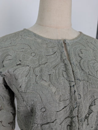 Green Floral Pattern Cardigan