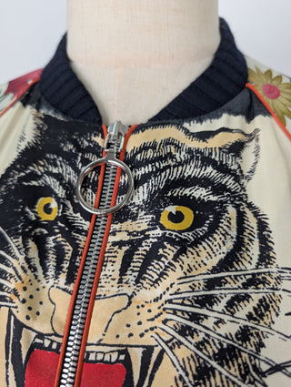 Animal And Floral Print Bomber Jacket