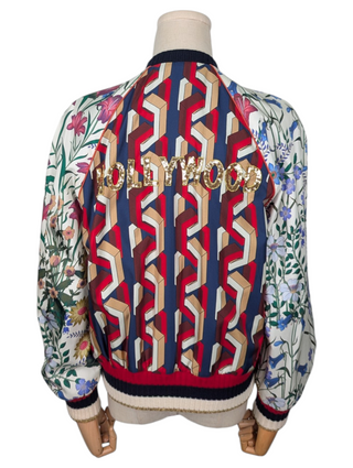Animal And Floral Print Bomber Jacket