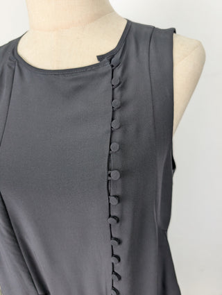 Black Silk Dress With Ruffle Bottom