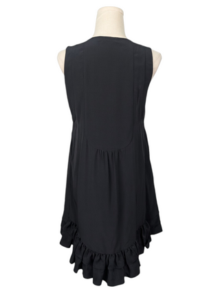 Black Silk Dress With Ruffle Bottom
