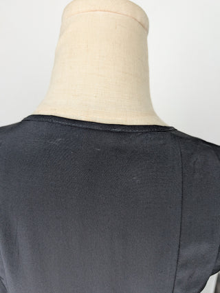 Black Silk Dress With Ruffle Bottom