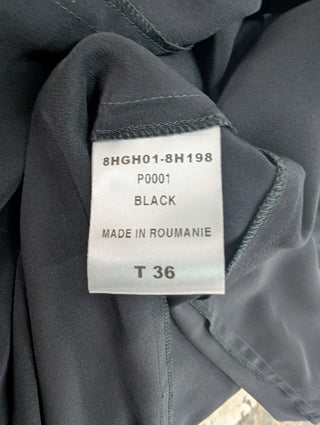 Black Silk Dress With Ruffle Bottom