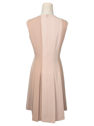 Beige Striped Sleeveless Dress