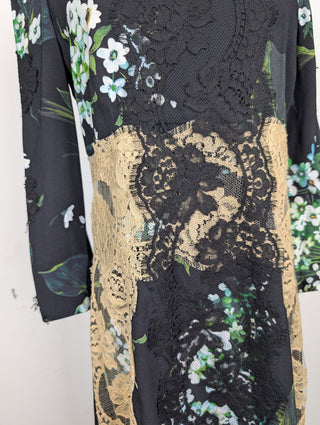 Black Dress With Colorful Floral Pattern