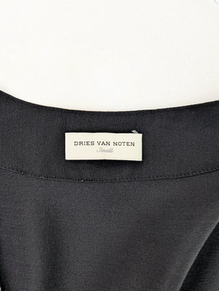 Black And Grey Deep V Top With Jewels