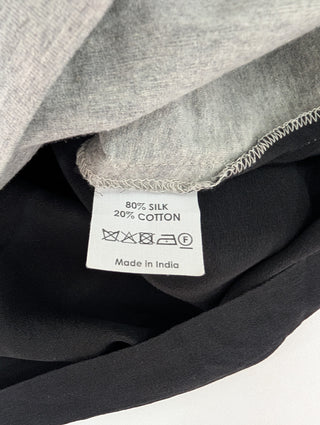 Black And Grey Deep V Top With Jewels