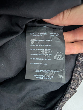 Black Metallic Jacquard Sleeveless Dress
