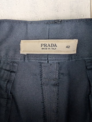 Navy Cotton Capri Pants