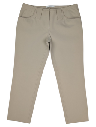 Beige Signature Nylon Pants With Thick Belt Loops