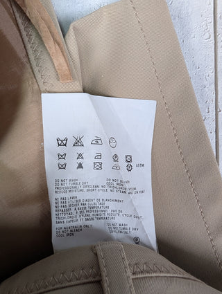 Beige Signature Nylon Pants With Thick Belt Loops