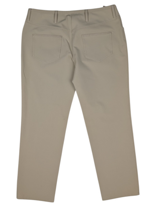 Beige Signature Nylon Pants With Thick Belt Loops