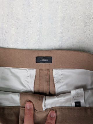 Beige Pants With Metal Hook-And-Loop Fastener And 2 Side Pockets