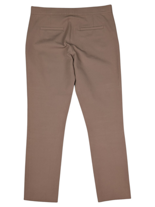 Beige Pants With Metal Hook-And-Loop Fastener And 2 Side Pockets