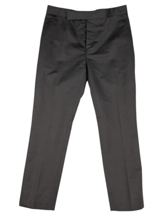 Dark Olive Cotton Pants With Button Up And Hook-Loop Fastener