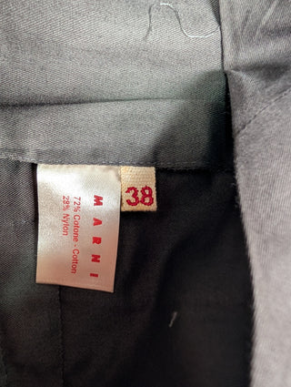 Dark Olive Cotton Pants With Button Up And Hook-Loop Fastener