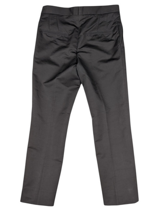 Dark Olive Cotton Pants With Button Up And Hook-Loop Fastener