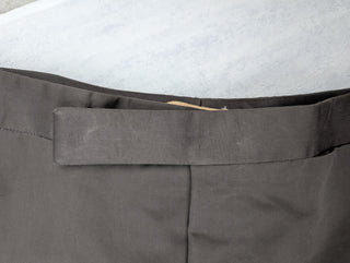 Dark Olive Cotton Pants With Button Up And Hook-Loop Fastener