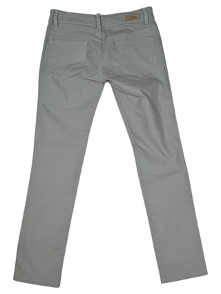 Washed Green Jeans With Stitching Details And Logo Button