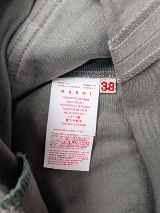 Dark Olive Cotton Pants With Black Ribbed Cotton Ends And Hook-Loop Fastener
