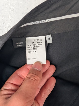 Black Wool Pants With 2 Side Pockets