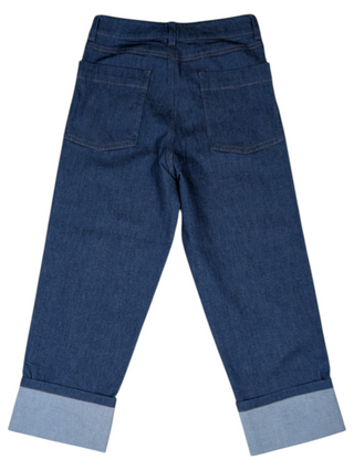 Blue Jeans With Cropped Ends
