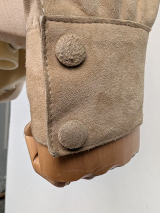 Cropped Beige Jacket With Pattern On Left Arm