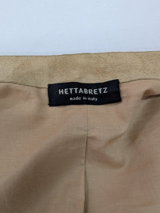 Cropped Beige Jacket With Pattern On Left Arm