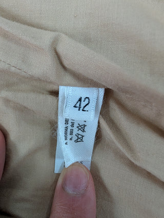 Cropped Beige Jacket With Pattern On Left Arm
