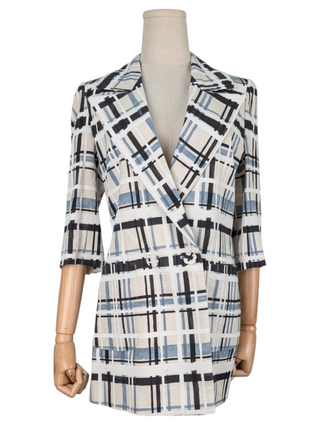 Checkered Blazer With 2 Buttons