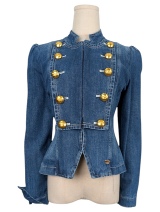 Denim Jacket With Gold Buttons
