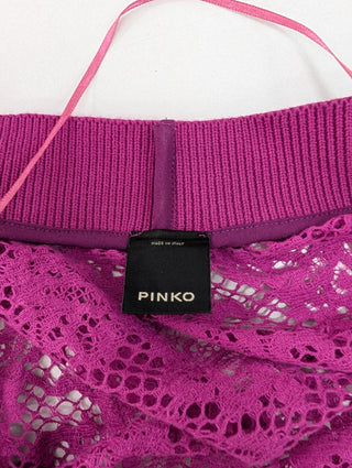 Purple Net Jacket With Floral Patterns And 2 Front Pockets