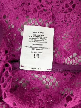 Purple Net Jacket With Floral Patterns And 2 Front Pockets