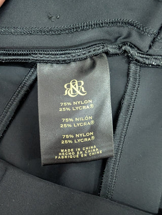Black Leggings With Metal Badge And Black Lace/Braiding