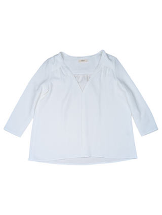 White V-Neck Top