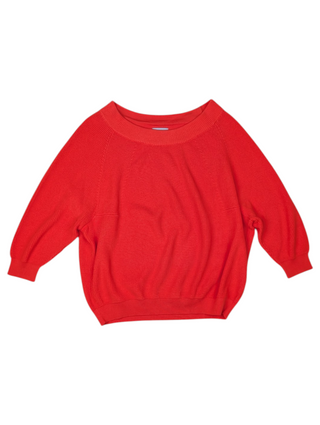 Orange Knit With Cropped Length And Sleeves