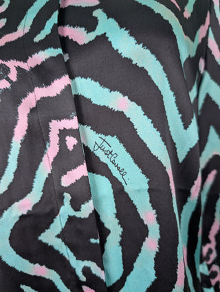 Black And Mint Color Overall Printed Shirt