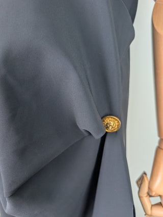 Black Dress With Cut-Out Details And Side Slit
