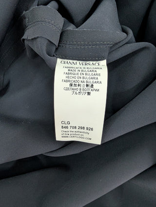 Black Dress With Cut-Out Details And Side Slit