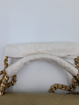 Green Chanel Logo Top Handle Wallet On Chain